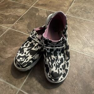 Hey Dude Black and White Patterned Shoes